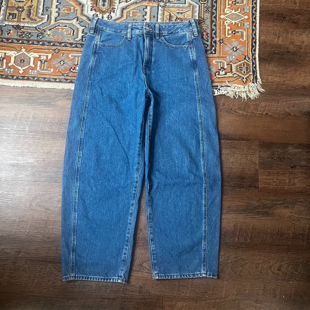 J. Crew High-Rise Straight-Leg Jeans in Medium Blue
